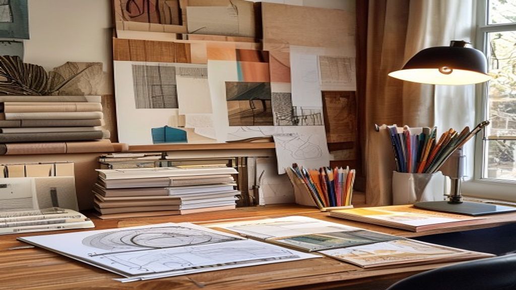 LIWAN Studio mood board with material samples and styling references